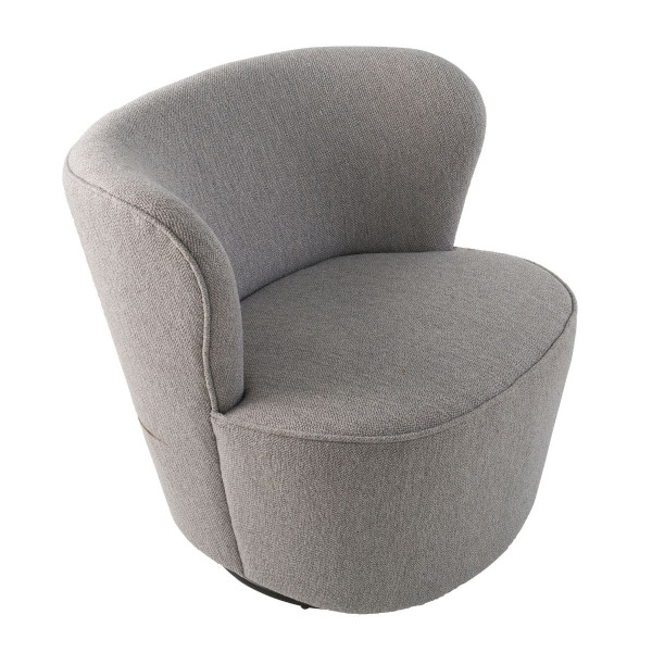 Fauteuil pivotant en tissu gris BARNABÉ